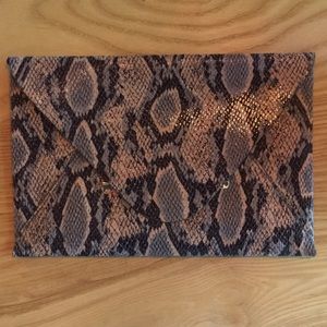 NWT BCBG Snakeskin Clutch